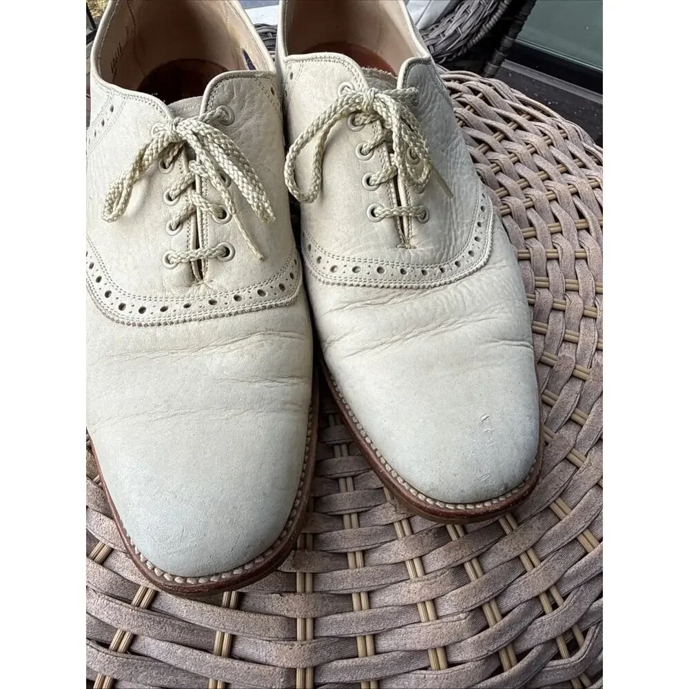 Allen Edmonds Odessa 7034 Oxford Shoes 11 C Light Tan Ostendo Leather USA